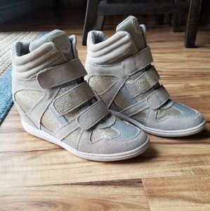 Leather SKacH+3  Sketchers Wedge sneaker